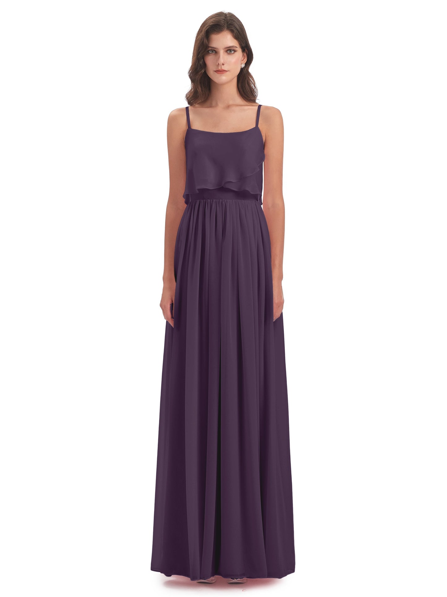 Riley A-line Spaghetti Straps Chiffon Bridesmaid Dresses