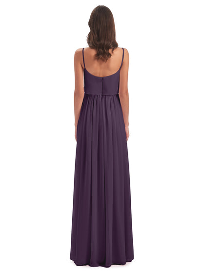 Riley A-line Spaghetti Straps Chiffon Bridesmaid Dresses