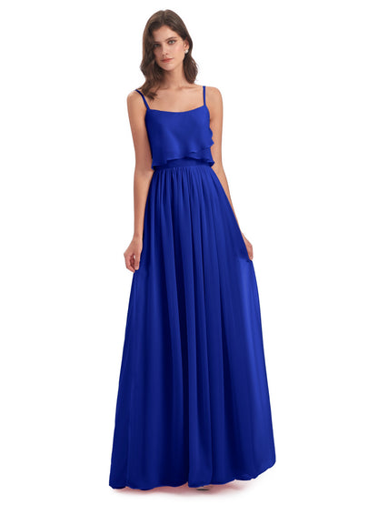 Riley A-line Spaghetti Straps Chiffon Bridesmaid Dresses