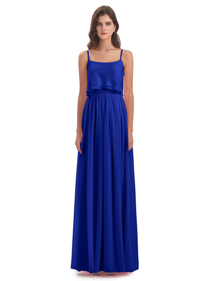 Riley A-line Spaghetti Straps Chiffon Bridesmaid Dresses