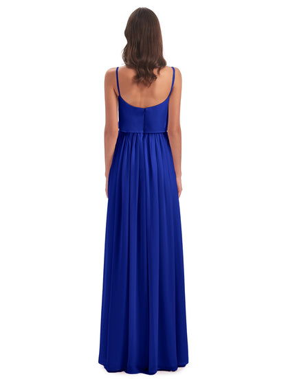 Riley A-line Spaghetti Straps Chiffon Bridesmaid Dresses