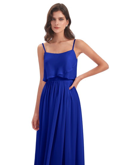 Riley A-line Spaghetti Straps Chiffon Bridesmaid Dresses
