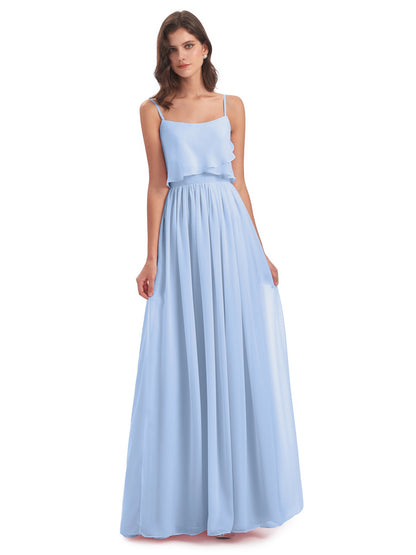 Riley A-line Spaghetti Straps Chiffon Bridesmaid Dresses