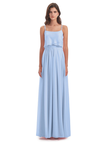 Riley A-line Spaghetti Straps Chiffon Bridesmaid Dresses