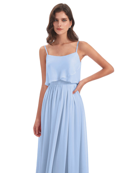 Riley A-line Spaghetti Straps Chiffon Bridesmaid Dresses