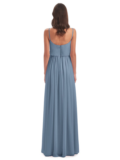 Riley A-line Spaghetti Straps Chiffon Bridesmaid Dresses
