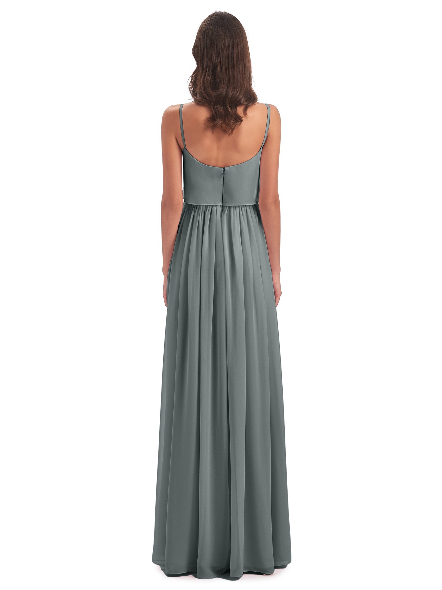 Riley A-line Spaghetti Straps Chiffon Bridesmaid Dresses