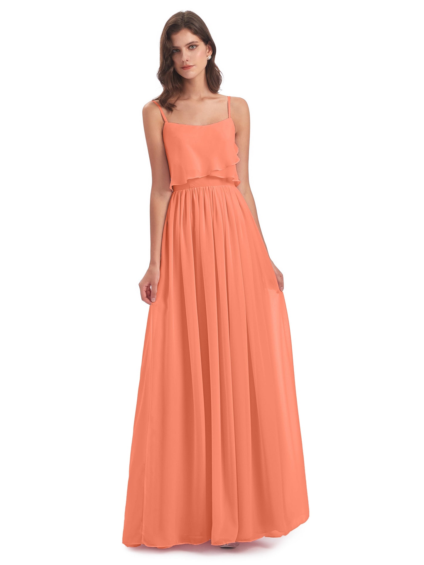 Riley A-line Spaghetti Straps Chiffon Bridesmaid Dresses