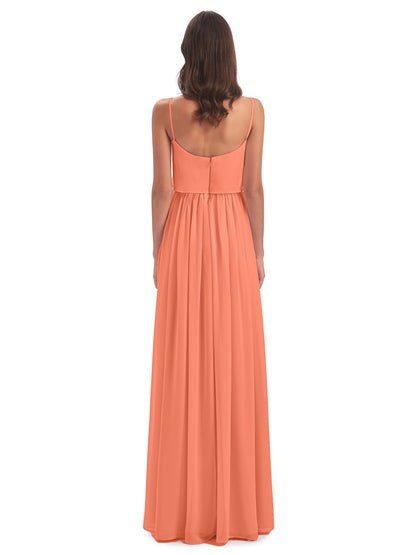 Riley A-line Spaghetti Straps Chiffon Bridesmaid Dresses