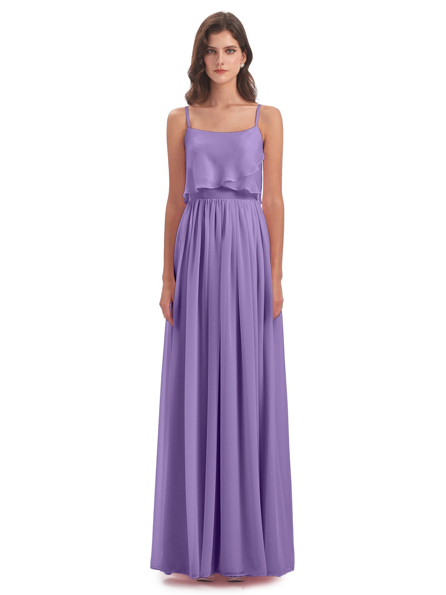 Riley A-line Spaghetti Straps Chiffon Bridesmaid Dresses