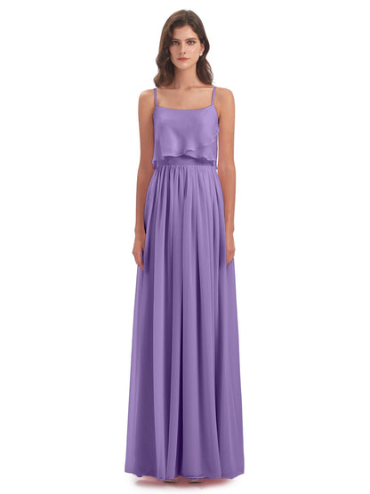 Riley A-line Spaghetti Straps Chiffon Bridesmaid Dresses