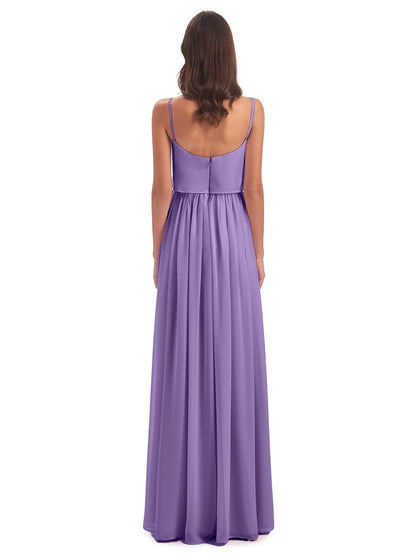 Riley A-line Spaghetti Straps Chiffon Bridesmaid Dresses