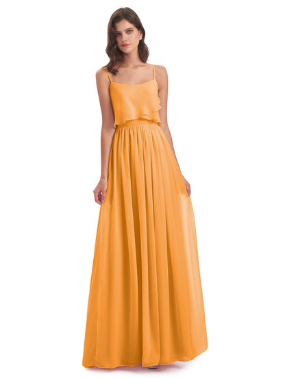 Riley A-line Spaghetti Straps Chiffon Bridesmaid Dresses