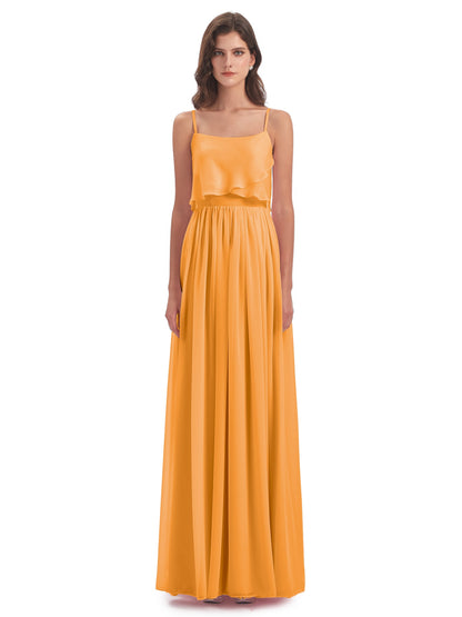 Riley A-line Spaghetti Straps Chiffon Bridesmaid Dresses