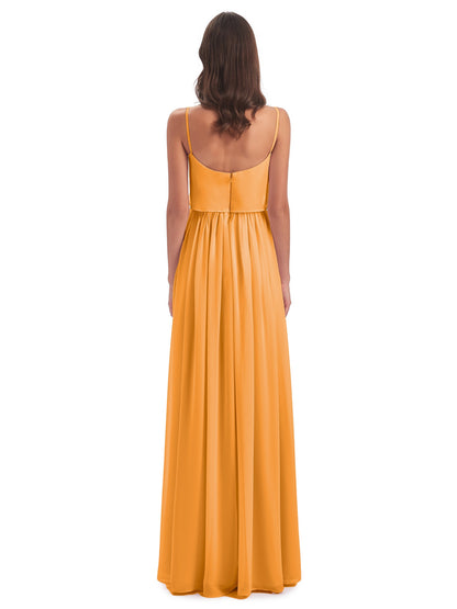Riley A-line Spaghetti Straps Chiffon Bridesmaid Dresses