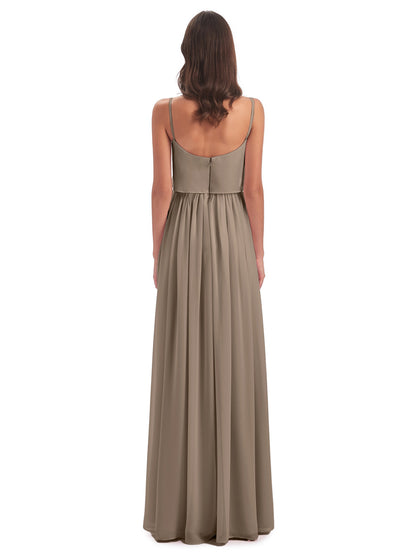 Riley A-line Spaghetti Straps Chiffon Bridesmaid Dresses