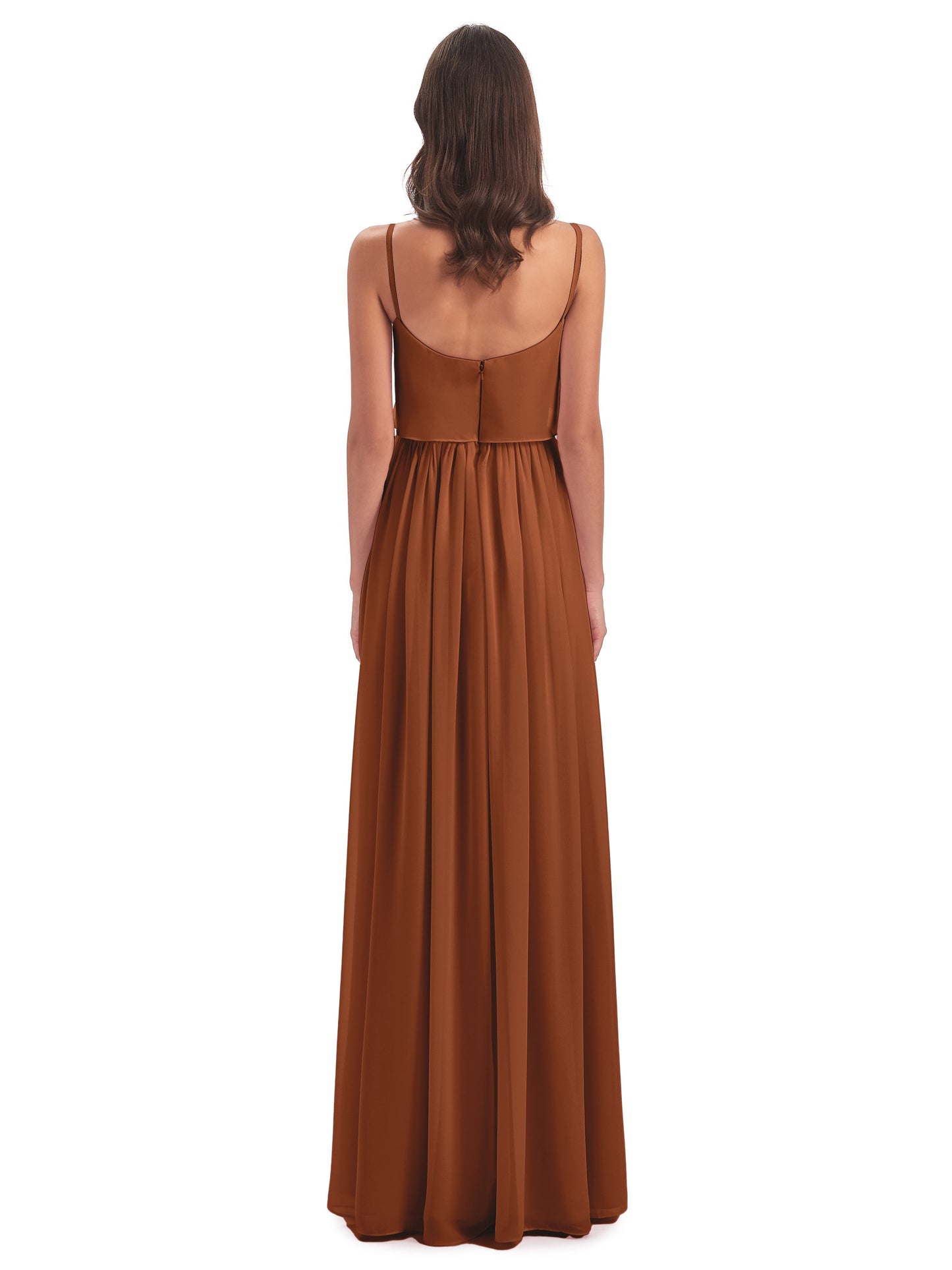 Riley A-line Spaghetti Straps Chiffon Bridesmaid Dresses