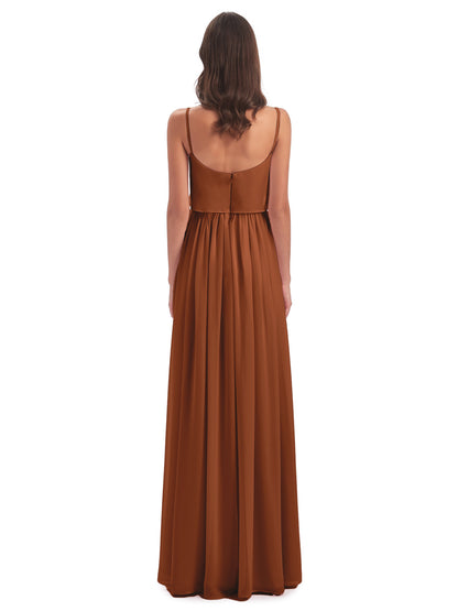 Riley A-line Spaghetti Straps Chiffon Bridesmaid Dresses