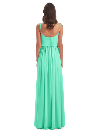 Riley A-line Spaghetti Straps Chiffon Bridesmaid Dresses