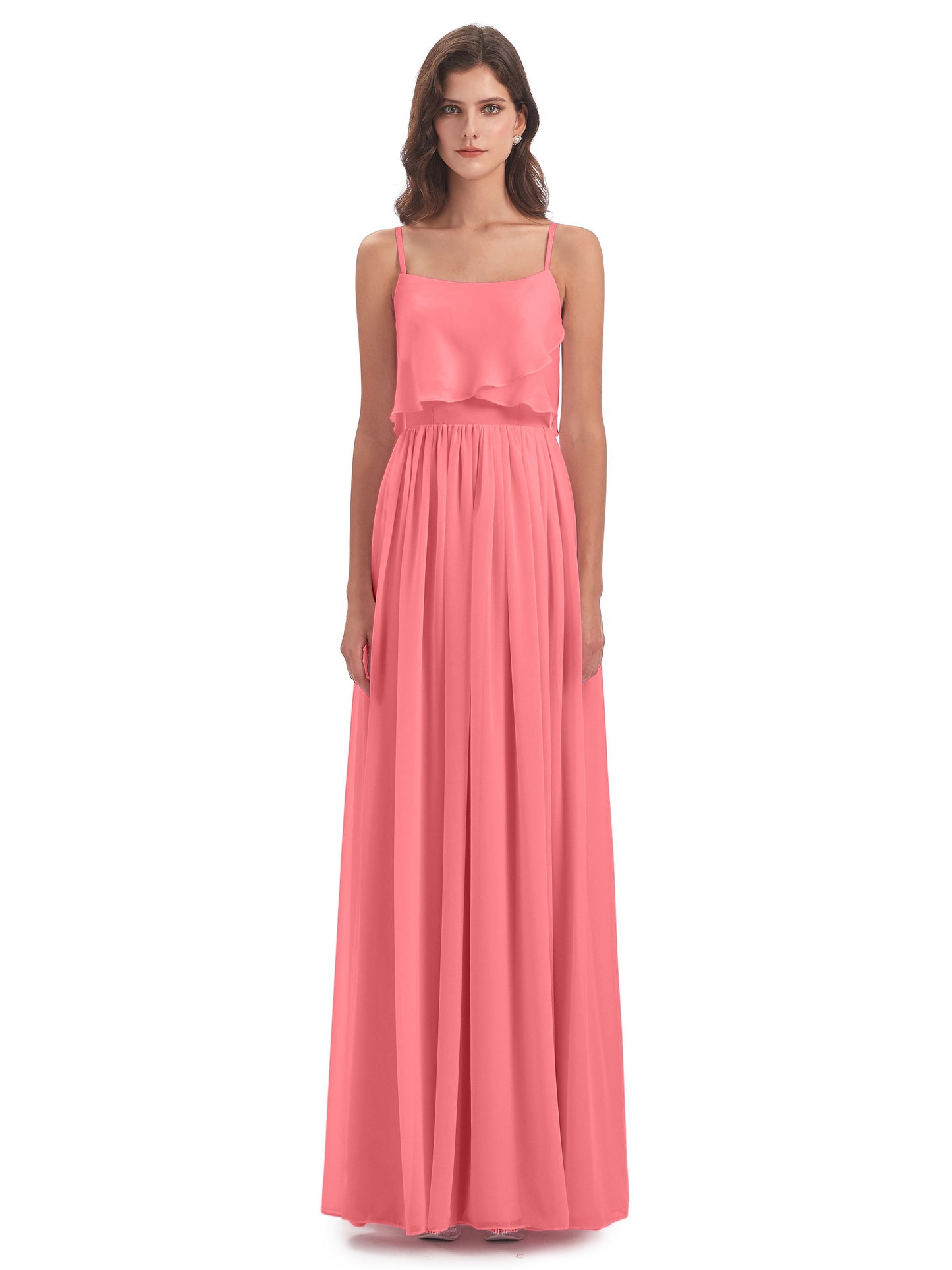 Riley A-line Spaghetti Straps Chiffon Bridesmaid Dresses