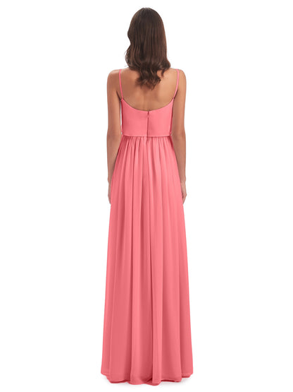 Riley A-line Spaghetti Straps Chiffon Bridesmaid Dresses