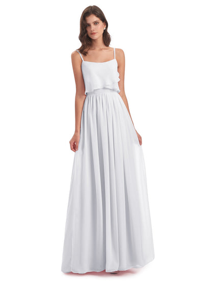 Riley A-line Spaghetti Straps Chiffon Bridesmaid Dresses