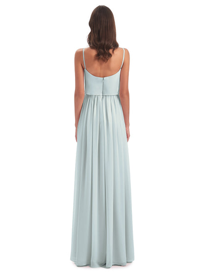 Riley A-line Spaghetti Straps Chiffon Bridesmaid Dresses