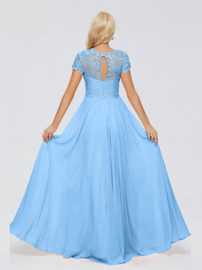 Cicinia Rose A-Line Cap Sleeves Lace Bridesmaid Dresses With Pockets
