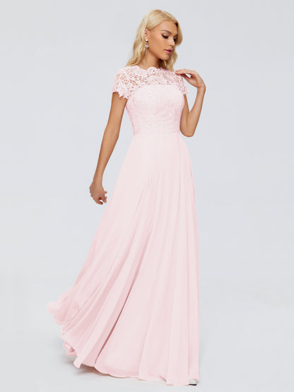 Cicinia Rose A-Line Cap Sleeves Lace Bridesmaid Dresses With Pockets