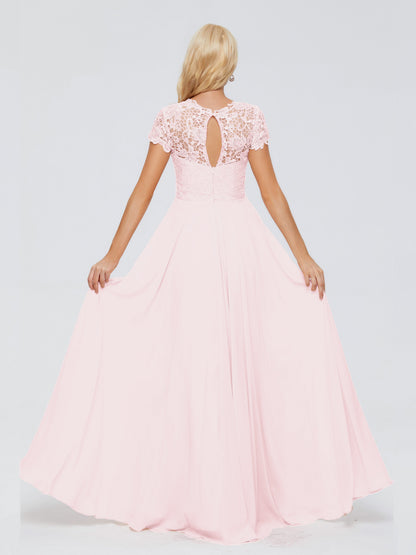 Cicinia Rose A-Line Cap Sleeves Lace Bridesmaid Dresses With Pockets