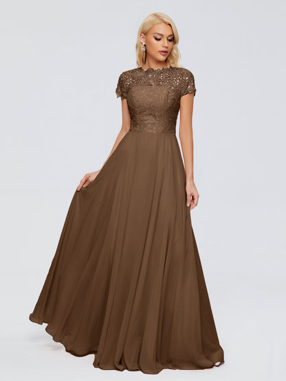 Cicinia Rose A-Line Cap Sleeves Lace Bridesmaid Dresses With Pockets