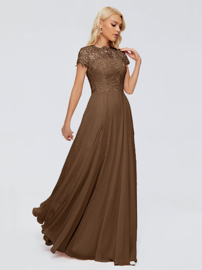 Cicinia Rose A-Line Cap Sleeves Lace Bridesmaid Dresses With Pockets