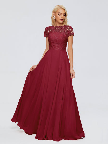 Cicinia Rose A-Line Cap Sleeves Lace Bridesmaid Dresses With Pockets