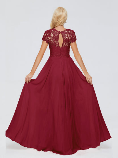 Cicinia Rose A-Line Cap Sleeves Lace Bridesmaid Dresses With Pockets