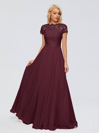 Cicinia Rose A-Line Cap Sleeves Lace Bridesmaid Dresses With Pockets