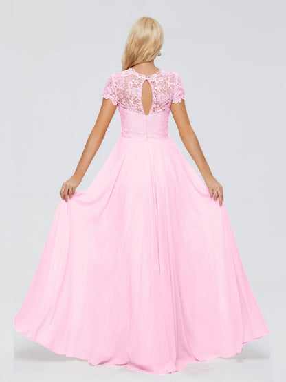 Cicinia Rose A-Line Cap Sleeves Lace Bridesmaid Dresses With Pockets