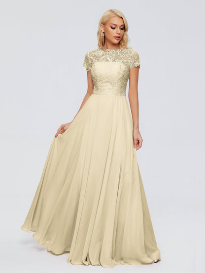 Cicinia Rose A-Line Cap Sleeves Lace Bridesmaid Dresses With Pockets