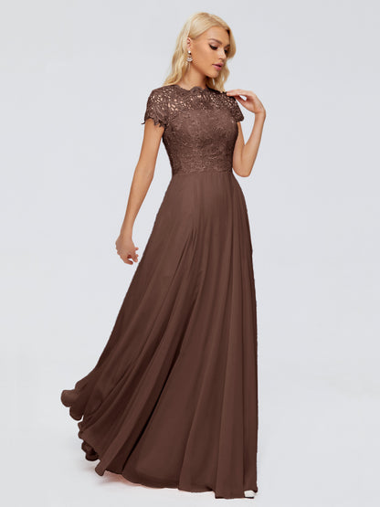 Cicinia Rose A-Line Cap Sleeves Lace Bridesmaid Dresses With Pockets