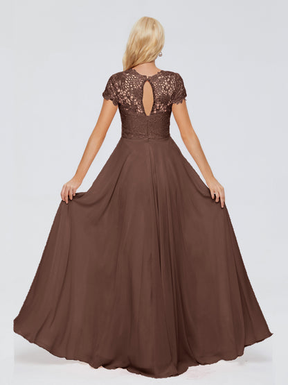 Cicinia Rose A-Line Cap Sleeves Lace Bridesmaid Dresses With Pockets