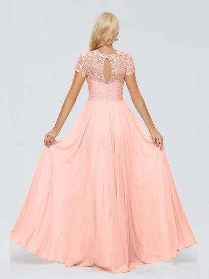 Cicinia Rose A-Line Cap Sleeves Lace Bridesmaid Dresses With Pockets
