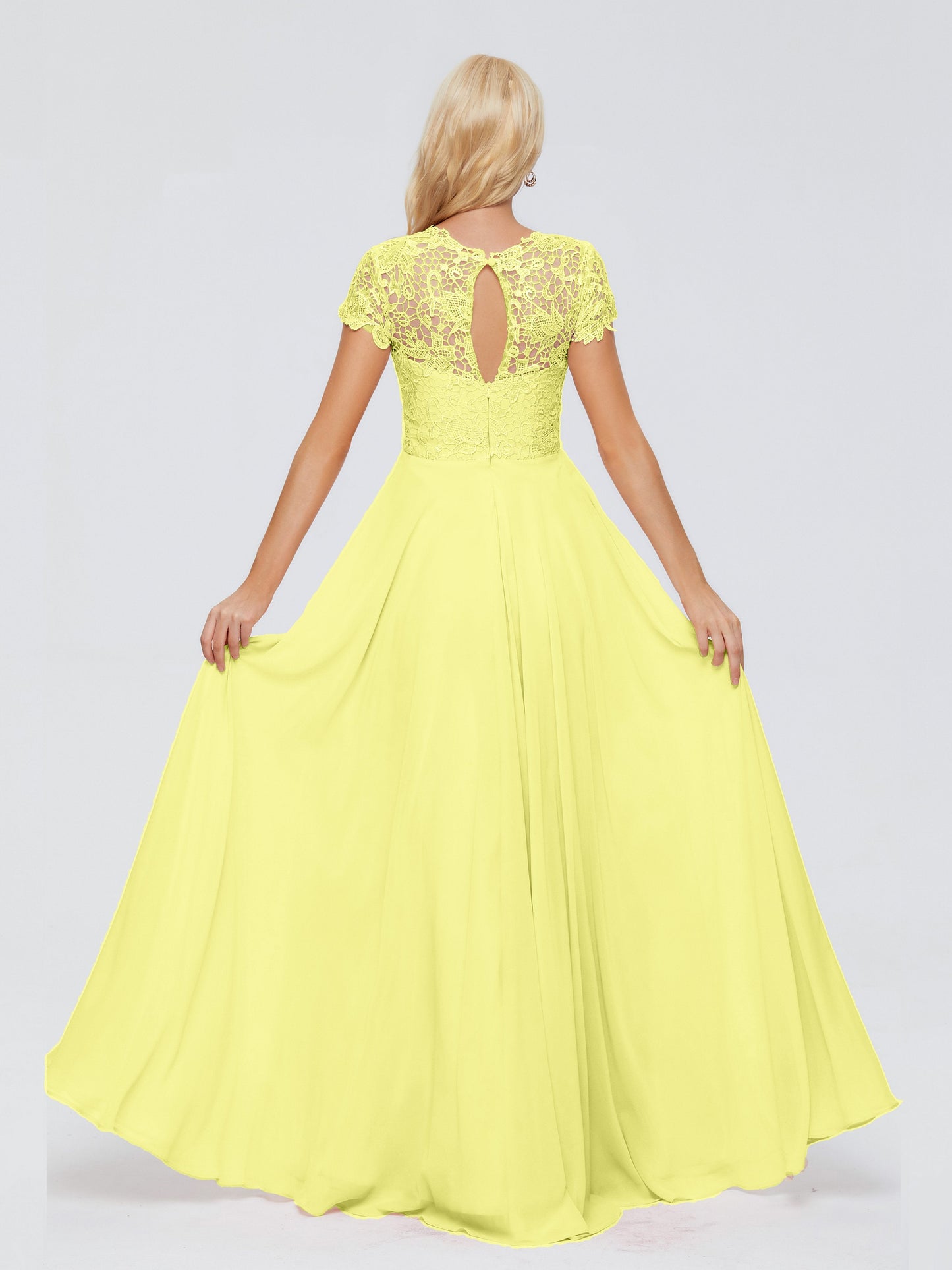 Cicinia Rose A-Line Cap Sleeves Lace Bridesmaid Dresses With Pockets