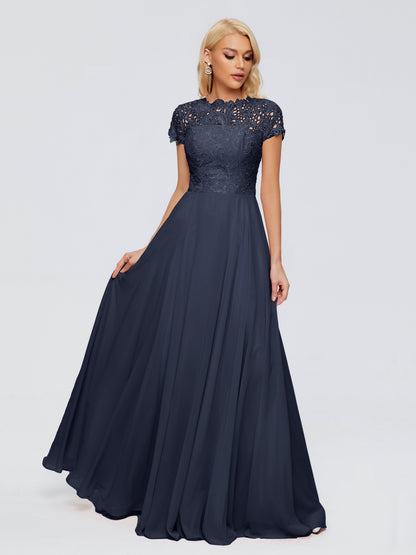 Cicinia Rose A-Line Cap Sleeves Lace Bridesmaid Dresses With Pockets