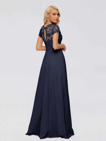 Cicinia Rose A-Line Cap Sleeves Lace Bridesmaid Dresses With Pockets