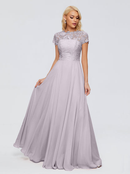 Cicinia Rose A-Line Cap Sleeves Lace Bridesmaid Dresses With Pockets