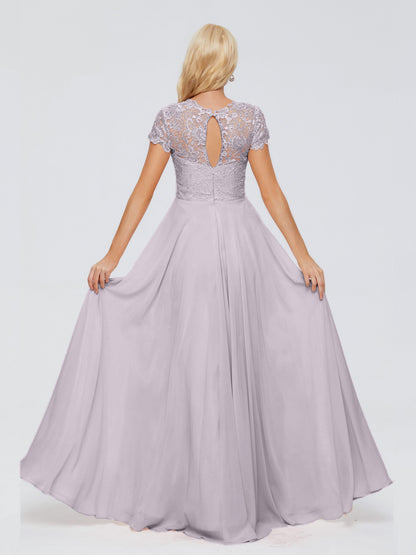 Cicinia Rose A-Line Cap Sleeves Lace Bridesmaid Dresses With Pockets