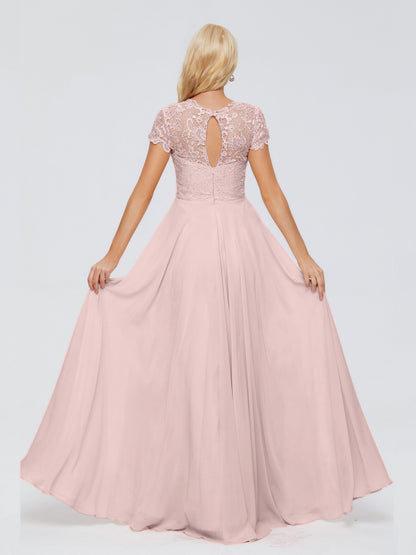 Cicinia Rose A-Line Cap Sleeves Lace Bridesmaid Dresses With Pockets