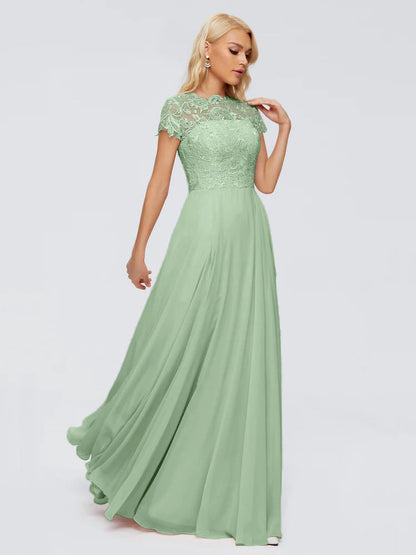 Cicinia Rose A-Line Cap Sleeves Lace Bridesmaid Dresses With Pockets