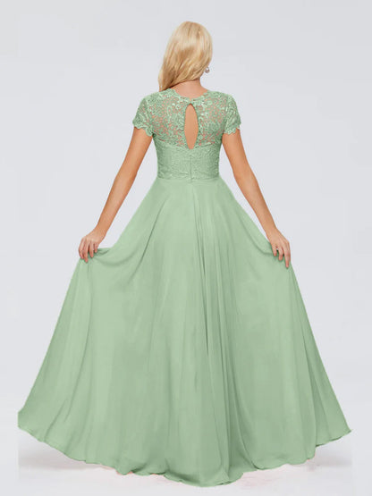 Cicinia Rose A-Line Cap Sleeves Lace Bridesmaid Dresses With Pockets