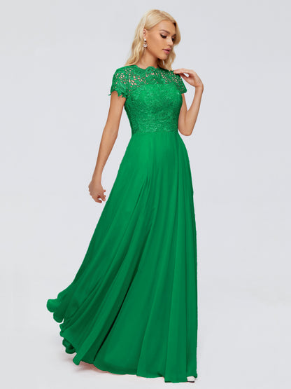 Cicinia Rose A-Line Cap Sleeves Lace Bridesmaid Dresses With Pockets