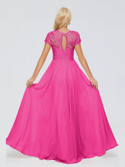 Cicinia Rose A-Line Cap Sleeves Lace Bridesmaid Dresses With Pockets